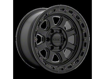 KMC Chase Satin Black with Gloss Black Lip 5-Lug Wheel; 20x9; 18mm Offset (07-13 Tundra)