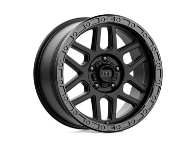 KMC Mesa Satin Black with Gloss Black Lip 5-Lug Wheel; 18x9; 25mm Offset (07-13 Tundra)