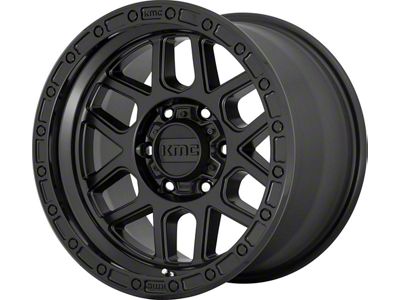 KMC Mesa Satin Black with Gloss Black Lip 5-Lug Wheel; 18x9; 25mm Offset (07-13 Tundra)