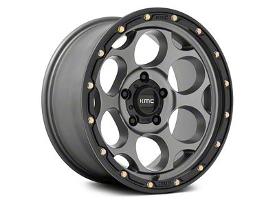 KMC Dirty Harry Satin Gray with Black Lip 6-Lug Wheel; 18x8.5; 18mm Offset (10-24 4Runner)