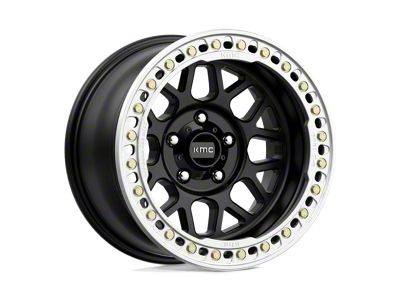 KMC Grenade Crawl Beadlock Satin Black 6-Lug Wheel; 17x8.5; 0mm Offset (10-24 4Runner)