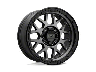 KMC Grenade Off-Road Matte Gray with Matte Black Lip 6-Lug Wheel; 17x8.5; 0mm Offset (10-24 4Runner)