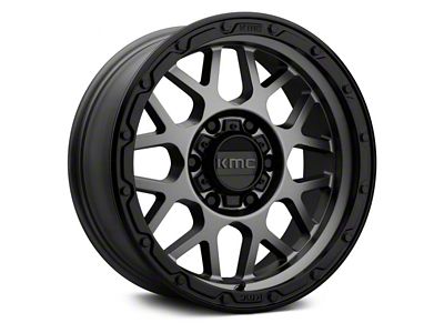 KMC Grenade Off-Road Matte Gray with Matte Black Lip 6-Lug Wheel; 18x8.5; 0mm Offset (10-24 4Runner)