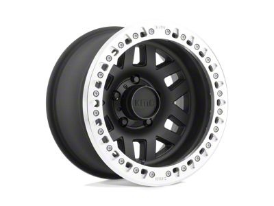 KMC Machete Crawl Beadlock Satin Black with Machined Bead Ring 6-Lug Wheel; 17x9; -38mm Offset (10-24 4Runner)