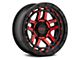 KMC Recon Gloss Black Machined with Red Tint 6-Lug Wheel; 18x8.5; 18mm Offset (10-24 4Runner)