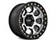 KMC Riot Beadlock Machined Face with Satin Black Windows and Ring 6-Lug Wheel; 17x9; -12mm Offset (10-24 4Runner)