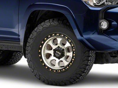 KMC Riot SBL Machined with Satin Black Lip 6-Lug Wheel; 17x9; -12mm Offset (10-24 4Runner)