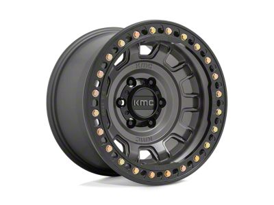 KMC Tank Beadlock Anthracite 6-Lug Wheel; 17x9; -15mm Offset (10-24 4Runner)