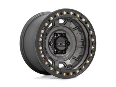 KMC Tank Beadlock Anthracite 6-Lug Wheel; 17x9; -38mm Offset (10-24 4Runner)