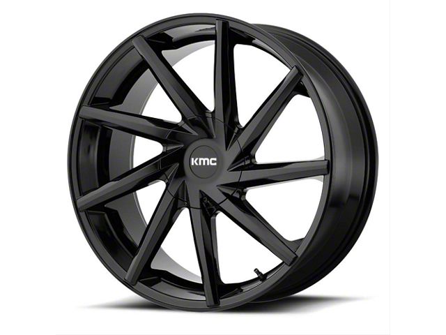KMC Burst Gloss Black 6-Lug Wheel; 22x9; 15mm Offset (2024 Tacoma)