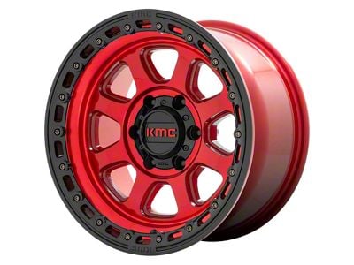 KMC Chase Candy Red with Black Lip 6-Lug Wheel; 17x9; 0mm Offset (2024 Tacoma)