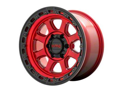 KMC Chase Candy Red with Black Lip 6-Lug Wheel; 17x9; -12mm Offset (2024 Tacoma)