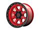 KMC Chase Candy Red with Black Lip 6-Lug Wheel; 17x9; -12mm Offset (2024 Tacoma)