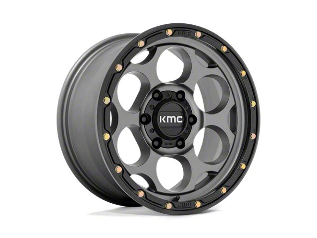 KMC Dirty Harry Satin Gray with Black Lip 6-Lug Wheel; 17x8.5; 18mm Offset (2024 Tacoma)