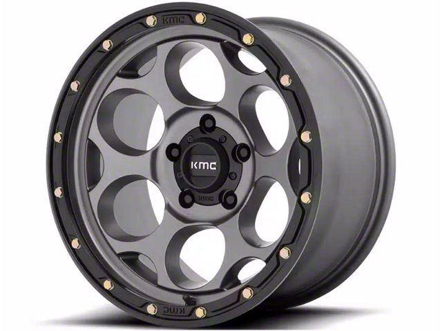 KMC Dirty Harry Satin Gray with Black Lip 6-Lug Wheel; 18x8.5; 0mm Offset (2024 Tacoma)