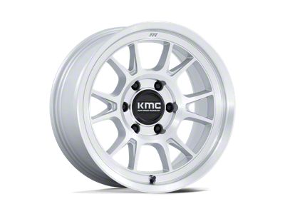 KMC Range Gloss Silver with Machined Face 6-Lug Wheel; 17x8.5; 0mm Offset (2024 Tacoma)