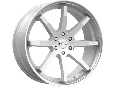 KMC Reverb Brushed Silver with Chrome Lip 6-Lug Wheel; 22x9.5; 30mm Offset (2024 Tacoma)