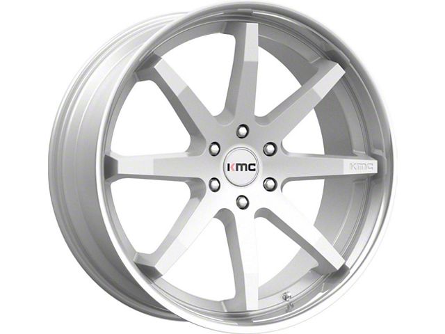 KMC Reverb Brushed Silver with Chrome Lip 6-Lug Wheel; 22x9.5; 30mm Offset (2024 Tacoma)
