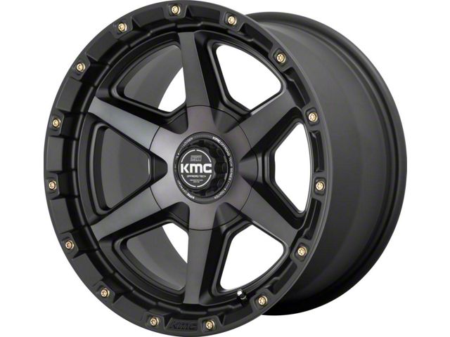 KMC Signal Satin Black with Gray Tint 6-Lug Wheel; 17x9; 18mm Offset (2024 Tacoma)