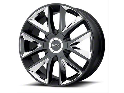 KMC Takedown Satin Black with Chrome Inserts 6-Lug Wheel; 20x8.5; 38mm Offset (2024 Tacoma)