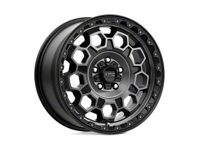 KMC Trek Satin Black with Gray Tint 6-Lug Wheel; 17x8; 20mm Offset (2024 Tacoma)