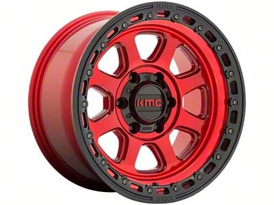 KMC Chase Candy Red with Black Lip 6-Lug Wheel; 17x9; -12mm Offset (10-24 4Runner)