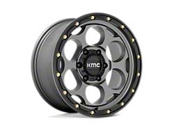 KMC Dirty Harry Satin Gray with Black Lip 6-Lug Wheel; 17x8.5; 0mm Offset (10-24 4Runner)