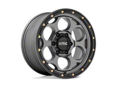 KMC Dirty Harry Satin Gray with Black Lip 6-Lug Wheel; 17x8.5; 0mm Offset (10-24 4Runner)