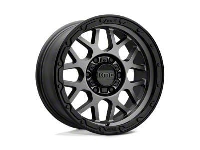 KMC Grenade Off-Road Matte Gray with Matte Black Lip 6-Lug Wheel; 16x8; -6mm Offset (10-24 4Runner)