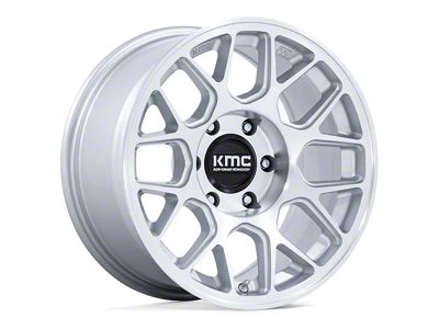 KMC Hatchet Gloss Silver with Machined Face 6-Lug Wheel; 17x8.5; 25mm Offset (10-24 4Runner)