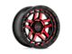 KMC Recon Gloss Black Machined with Red Tint 6-Lug Wheel; 17x8.5; 18mm Offset (03-09 4Runner)