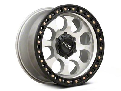 KMC Riot SBL Machined with Satin Black Lip 6-Lug Wheel; 17x9; -12mm Offset (03-09 4Runner)