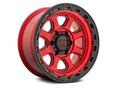 KMC Chase Candy Red with Black Lip 6-Lug Wheel; 20x9; 18mm Offset (22-24 Bronco Raptor)