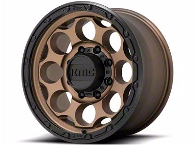 KMC Dirty Harry Matte Bronze with Black Lip 6-Lug Wheel; 17x9; -12mm Offset (21-24 Bronco, Excluding Raptor)