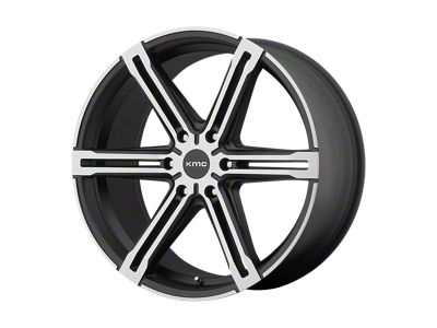 KMC Faction Satin Black with Machined Face 6-Lug Wheel; 22x9.5; 38mm Offset (22-24 Bronco Raptor)