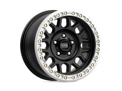 KMC Grenade Desert Beadlock Satin Black 6-Lug Wheel; 17x8.5; 0mm Offset (22-24 Bronco Raptor)