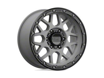 KMC Grenade Off-Road Matte Gray with Matte Black Lip 6-Lug Wheel; 17x9; 18mm Offset (22-24 Bronco Raptor)