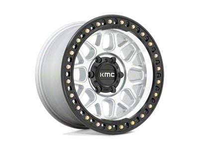 KMC GRS Machined with Satin Black Lip 6-Lug Wheel; 17x8.5; 0mm Offset (21-24 Bronco, Excluding Raptor)