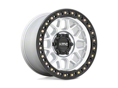 KMC GRS Machined with Satin Black Lip 6-Lug Wheel; 17x9; 18mm Offset (21-24 Bronco, Excluding Raptor)