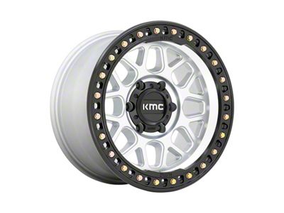 KMC GRS Machined with Satin Black Lip 6-Lug Wheel; 20x9; 18mm Offset (21-24 Bronco, Excluding Raptor)