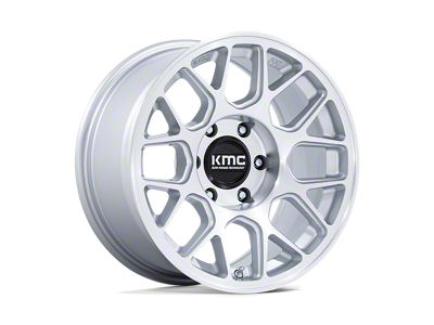 KMC Hatchet Gloss Silver with Machined Face 6-Lug Wheel; 17x8.5; 25mm Offset (22-24 Bronco Raptor)