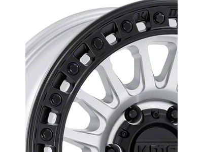 KMC IMS Machined with Matte Black Lip 6-Lug Wheel; 17x8.5; -10mm Offset (21-24 Bronco, Excluding Raptor)