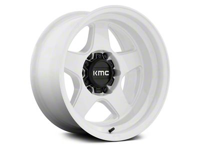 KMC Lobo Gloss White 6-Lug Wheel; 17x8.5; 18mm Offset (22-25 Bronco Raptor)