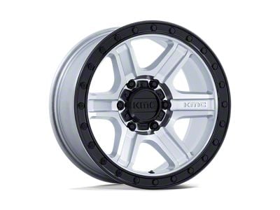 KMC Outrun Machined with Gloss Black Lip 6-Lug Wheel; 17x8.5; -10mm Offset (21-24 Bronco, Excluding Raptor)