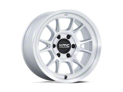 KMC Range Gloss Silver with Machined Face 6-Lug Wheel; 17x8.5; -10mm Offset (21-24 Bronco, Excluding Raptor)