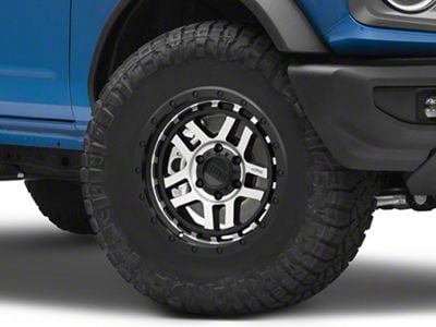 KMC Recon Satin Black Machined 6-Lug Wheel; 17x8.5; 18mm Offset (21-24 Bronco, Excluding Raptor)