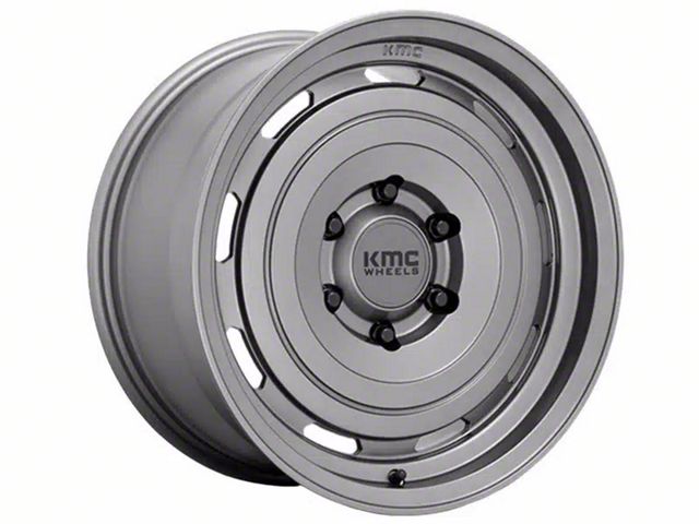 KMC Roswell Matte Anthracite 6-Lug Wheel; 17x8.5; 18mm Offset (21-24 Bronco, Excluding Raptor)