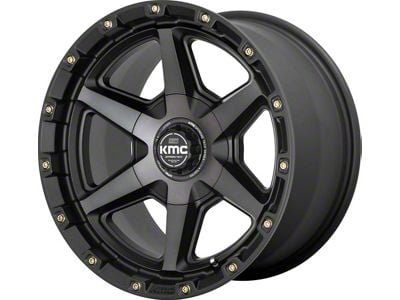 KMC Signal Satin Black with Gray Tint 6-Lug Wheel; 17x9; 18mm Offset (21-24 Bronco, Excluding Raptor)