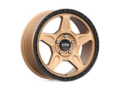 KMC Alpine Matte Bronze with Black Lip Wheel; 17x8; 38mm Offset (84-01 Jeep Cherokee XJ)