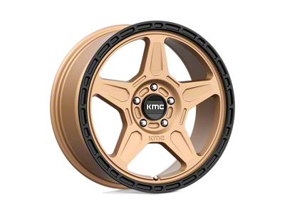 KMC Alpine Matte Bronze with Black Lip Wheel; 18x8; 38mm Offset (84-01 Jeep Cherokee XJ)